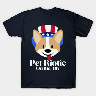 Pet-Riotic on the 4th of July Dog, Pet T-Shirt